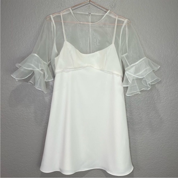 Amanda Uprichard Revolve Aveline Mini Dress Ivory Small - Picture 3 of 5